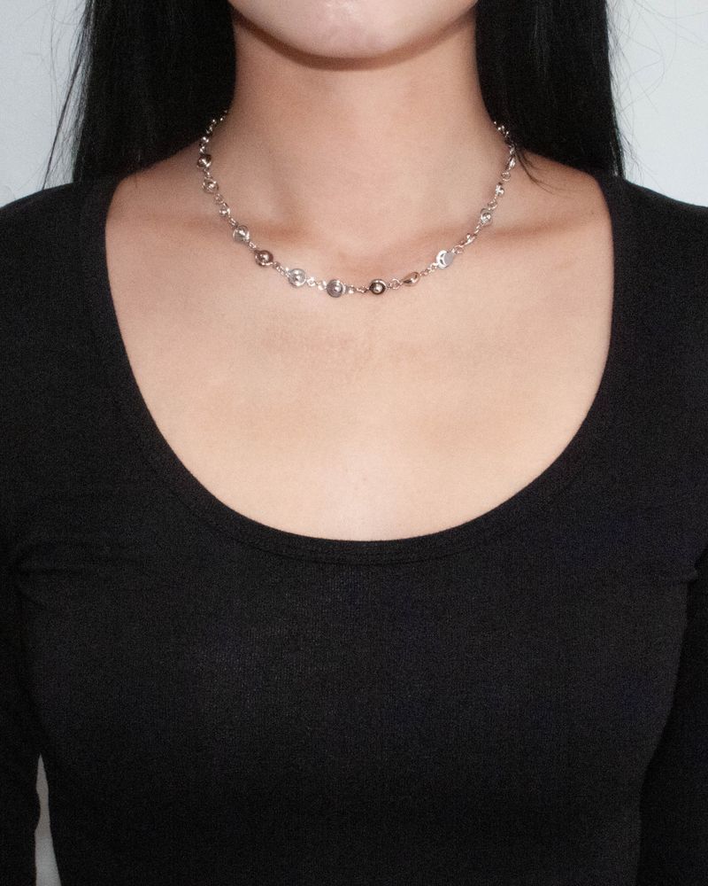 [MADE]   silver open close necklace