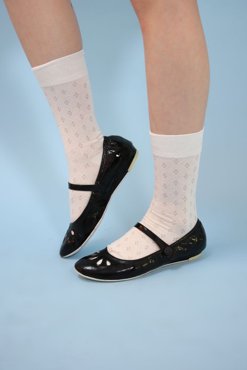 petie flower ankle socks (ivory)
