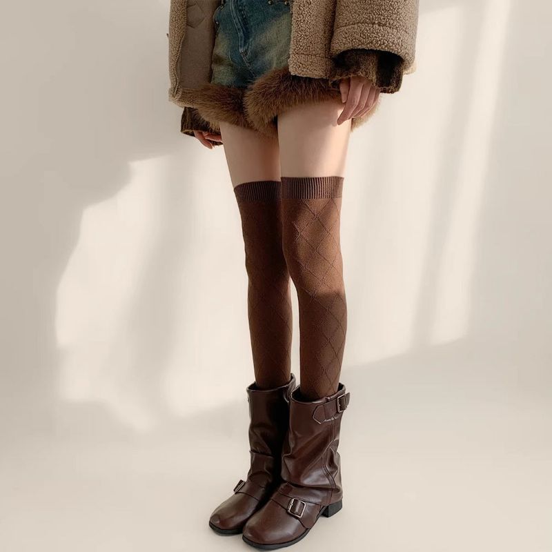Dia Jacquard Long Knee Socks (3color)