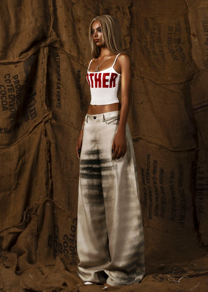 Mother Scratches Printed Jeans