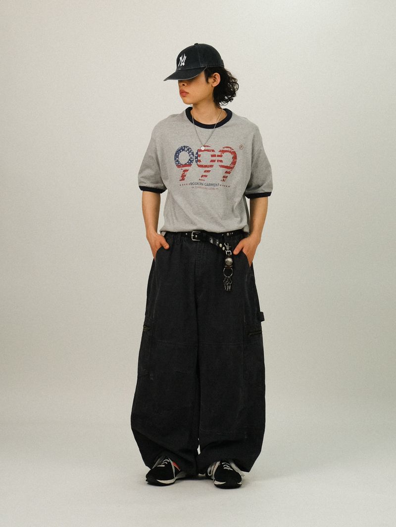 AP WORK DAMAGE COTTON WIDE PANTS