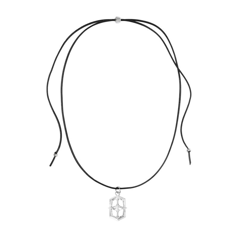 Shield symbol leather necklace