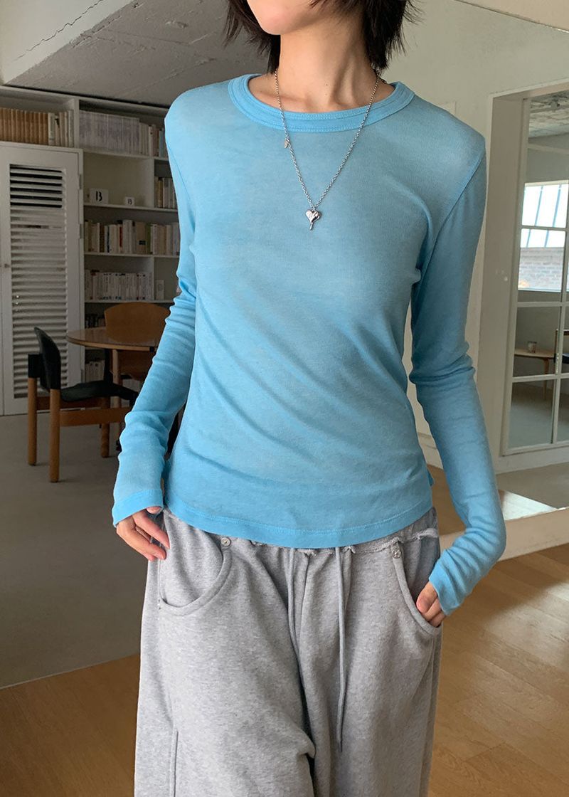 TENCEL ROUND SLEEVE TEE (4color)
