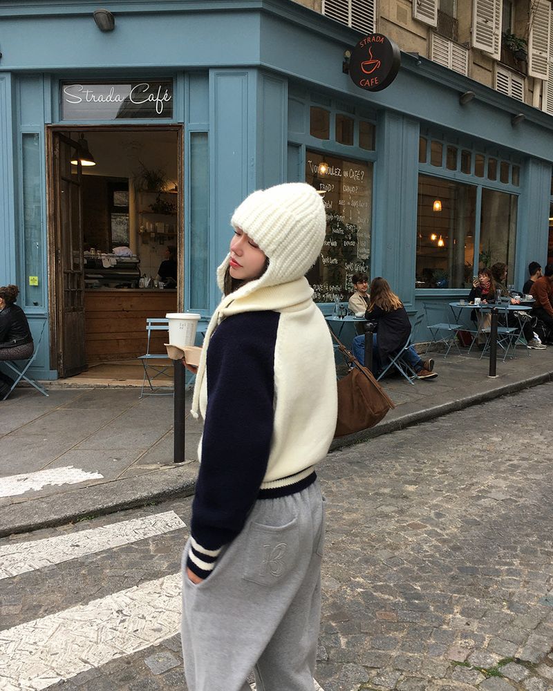 [ORIGINAL] Tard Color-Block Raglan Knit Zip-Up