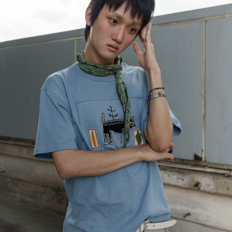 Freak half T-shirts / Sky blue