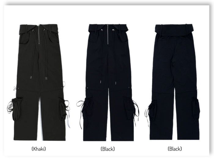 Free String Cargo Pants_Khaki