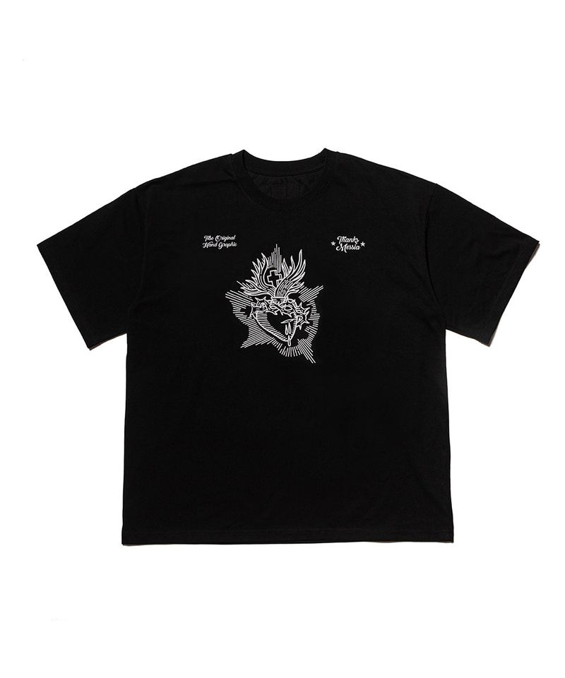 THANKS MESSIA(サンキュー メシア)の「ARCHIVE HEART TSHIRT-BLACK(Tops)」