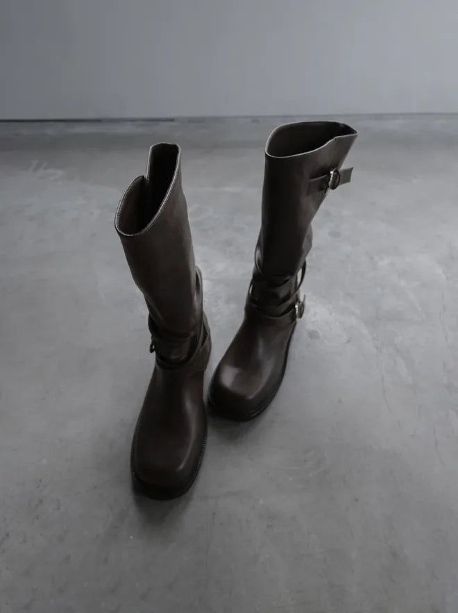 1215 Belt Strap Long Boots (3cm)