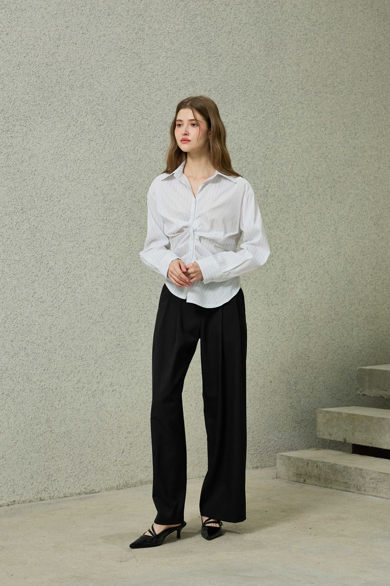 TOMO WIDE SLACKS / BLACK