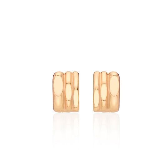 26SS★ Triple Silver Cutout One-Touch Earrings S
