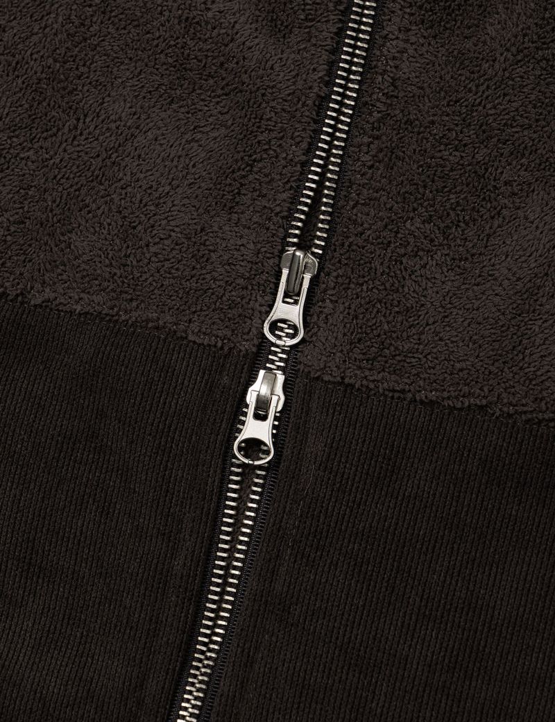 FLEECE HOODIE ZIP-UP(BROWN)
