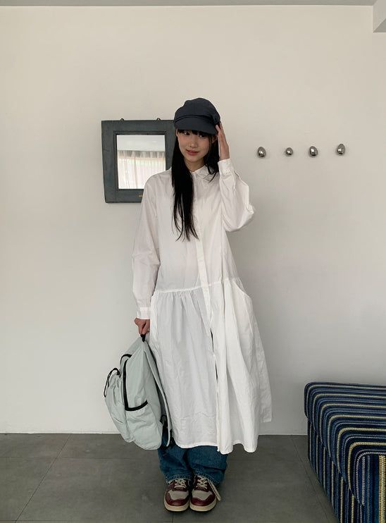 Coyal Cotton Shirt Long One Piece