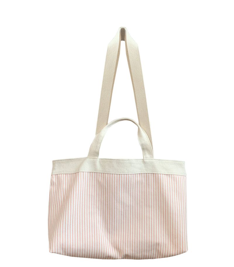 stripe reversible bag - candy pink