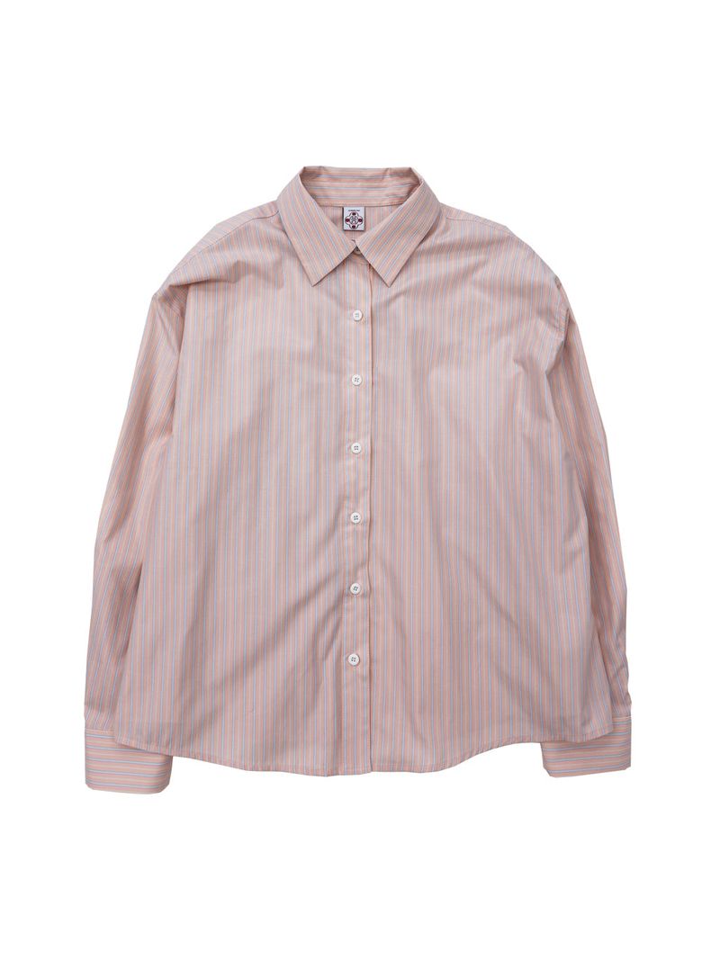Stripe Pleats Shirt (Pastel Pink)