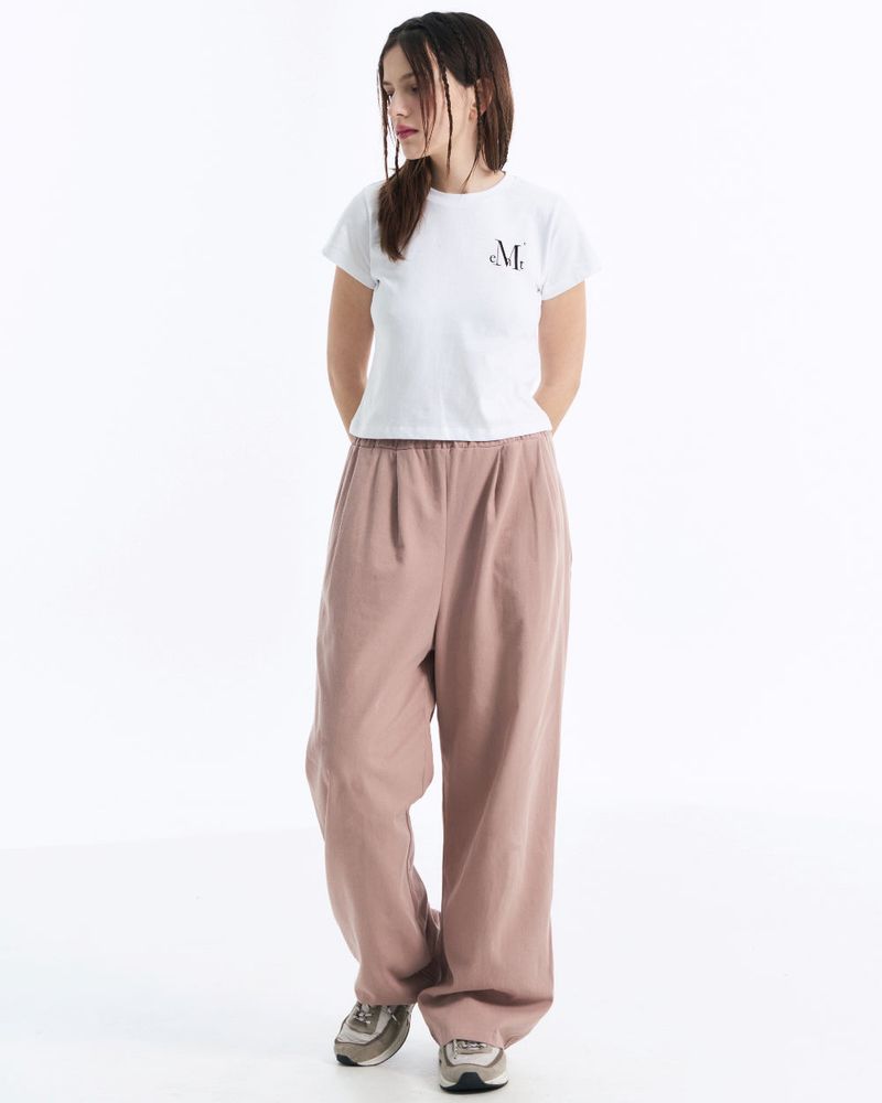 SLOGAN HALF T (Crop, Loose fit)