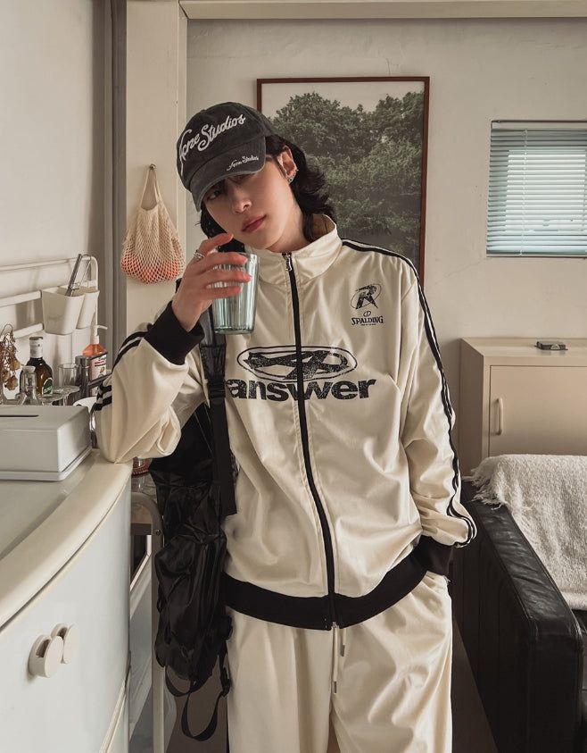 Spell velour color matching track jersey