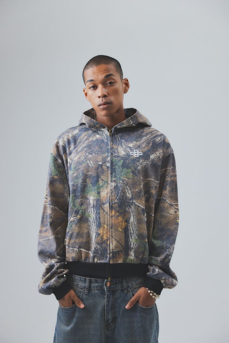 real tree camo zip-up hoodie
