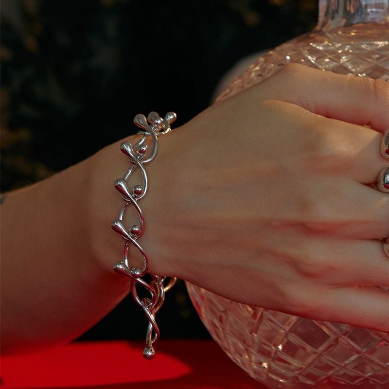Tear Drop Chian Bracelet_Silver
