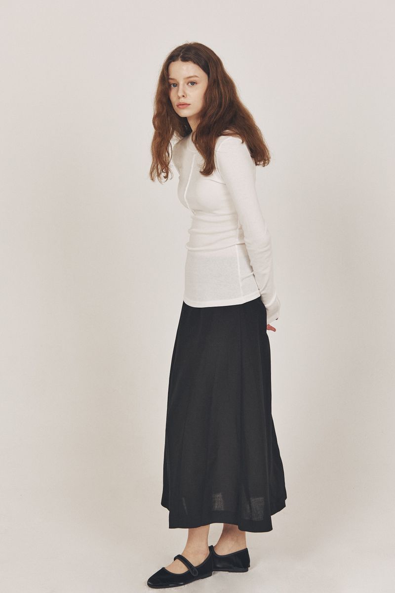 linen flare skirt