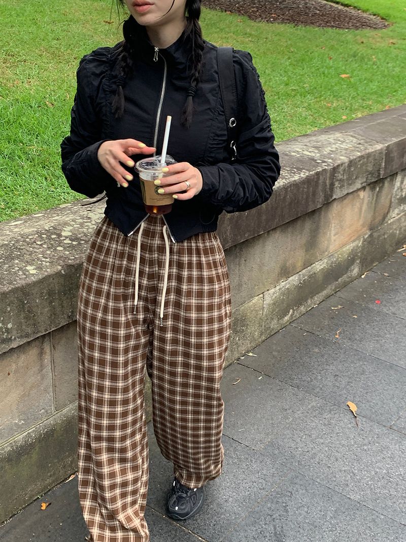 [MADE] Vino Checkered Banded Waist Pants
