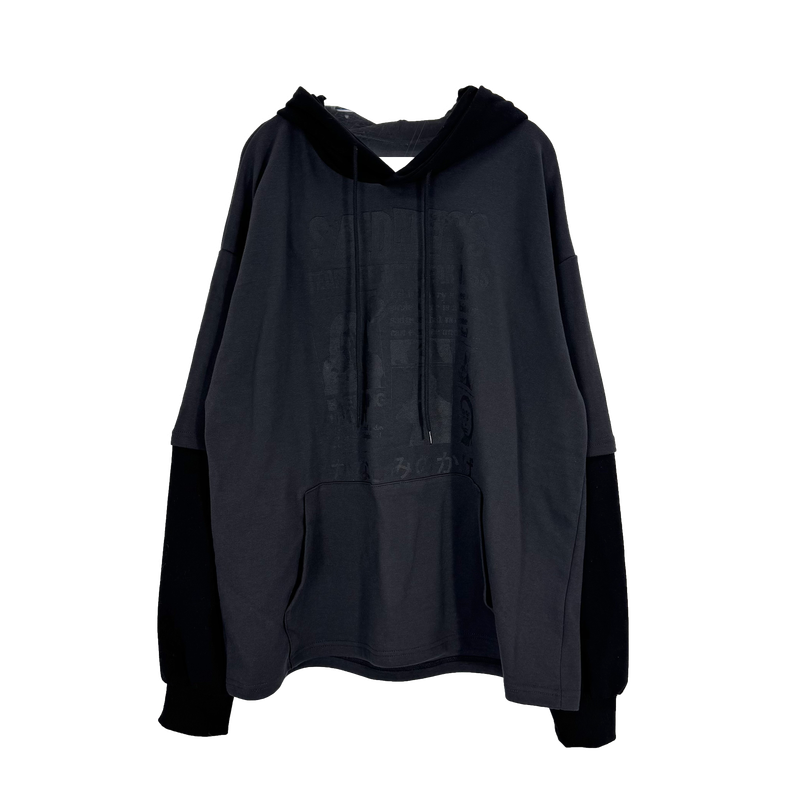 crying layered hoodie