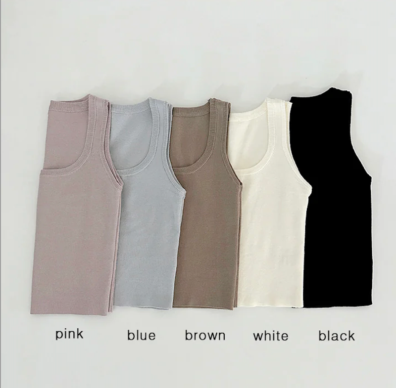 Derming knit sleeveless shirt