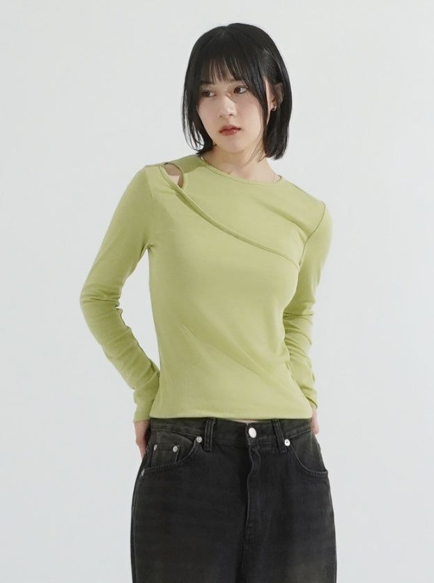 Curve slit ribbed top