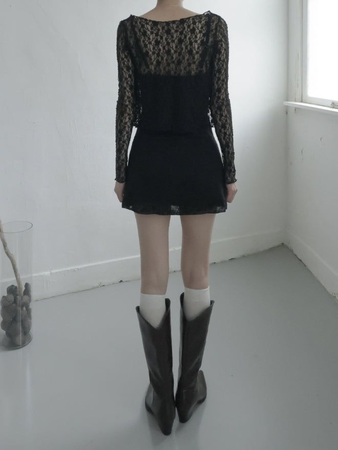 Plume Jacquard Sleeveless One Piece