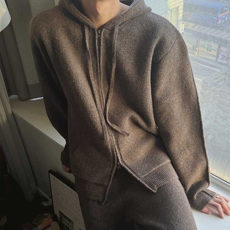 ASCLO Maison Knit Hood Zip Up & Pants (7color)