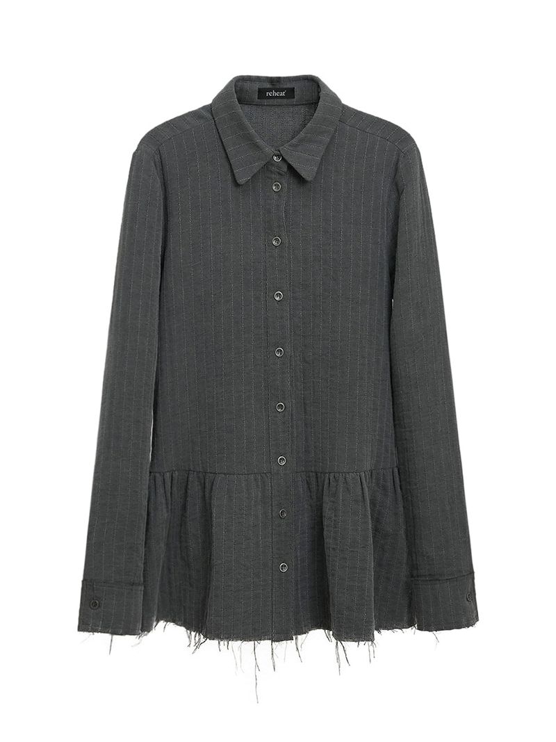 reheat（リヒッ）の「VINTAGE SHIRRING SHIRT_CHARCOAL（Tops）」