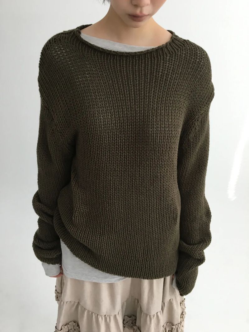 Rolled Neck Russly Knit (4color)