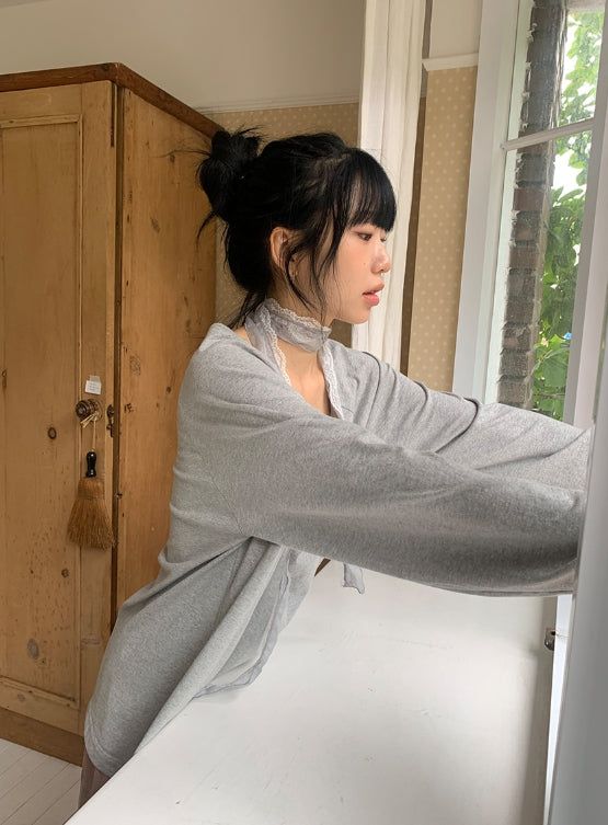 26FW★ [BAONHAUS] Renil Shirring Layered Long Sleeve Tee