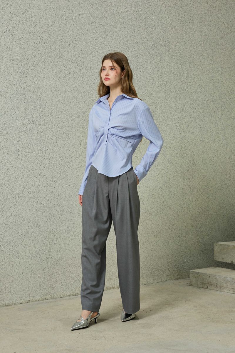 TOMO WIDE SLACKS / CHARCOAL