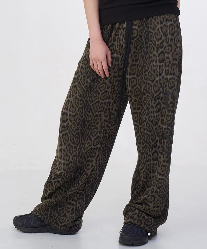 LEOPARD PRINT THUNDER LOGO PANTS