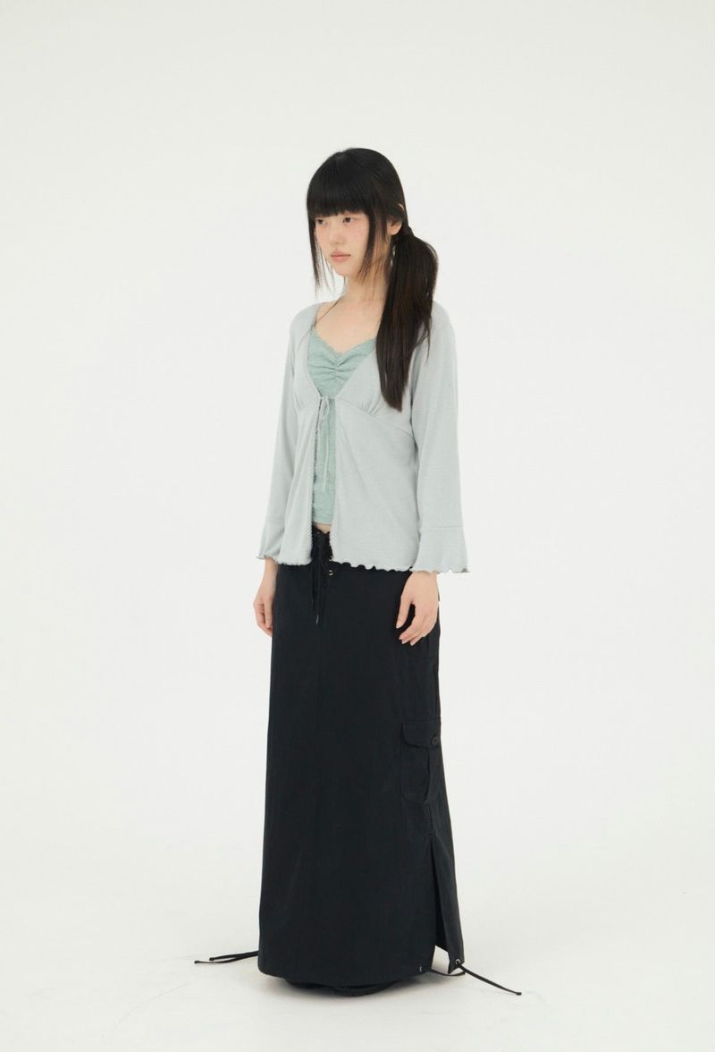 RIBBON GLITTER LACE CARDIGAN SKYBLUE