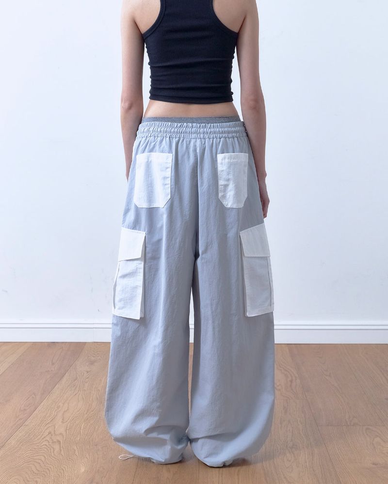 26SS★ Patch Nylon Curved Pants