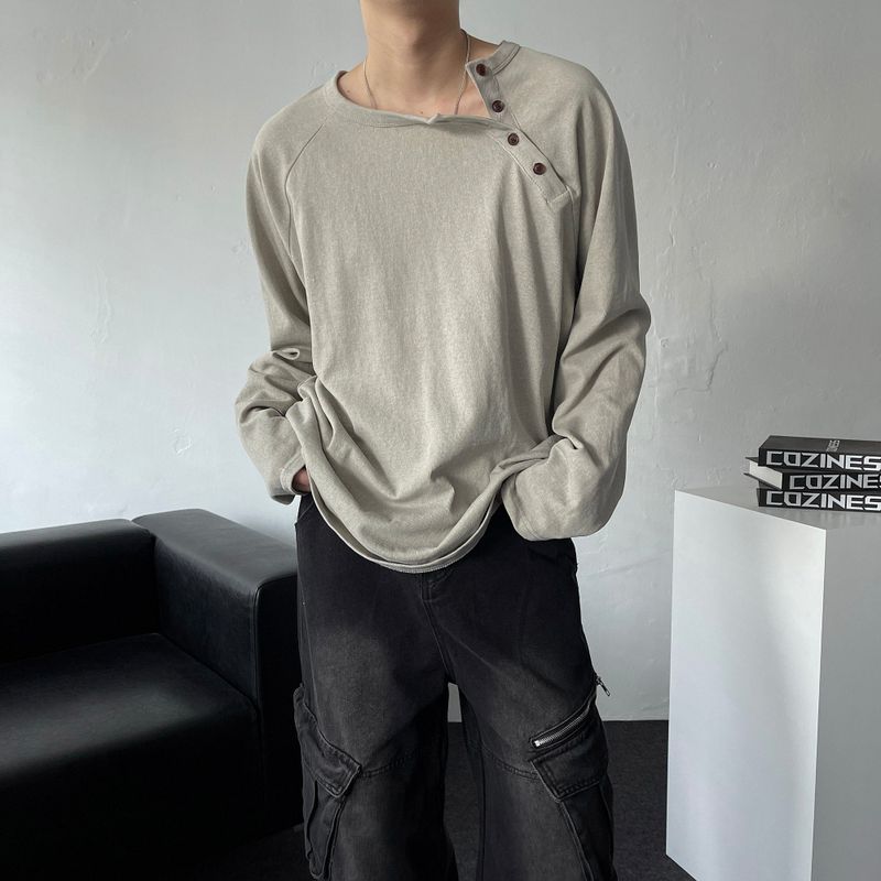 COZINESS（コジネス）の「OWN Pigment Raglan Button T-shirt (2 colors)（Tops）」