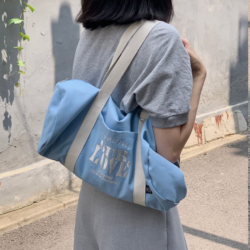 our love duffle bag / blue