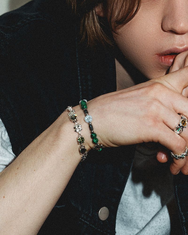 Clover eyes cubic chain (925 silver)