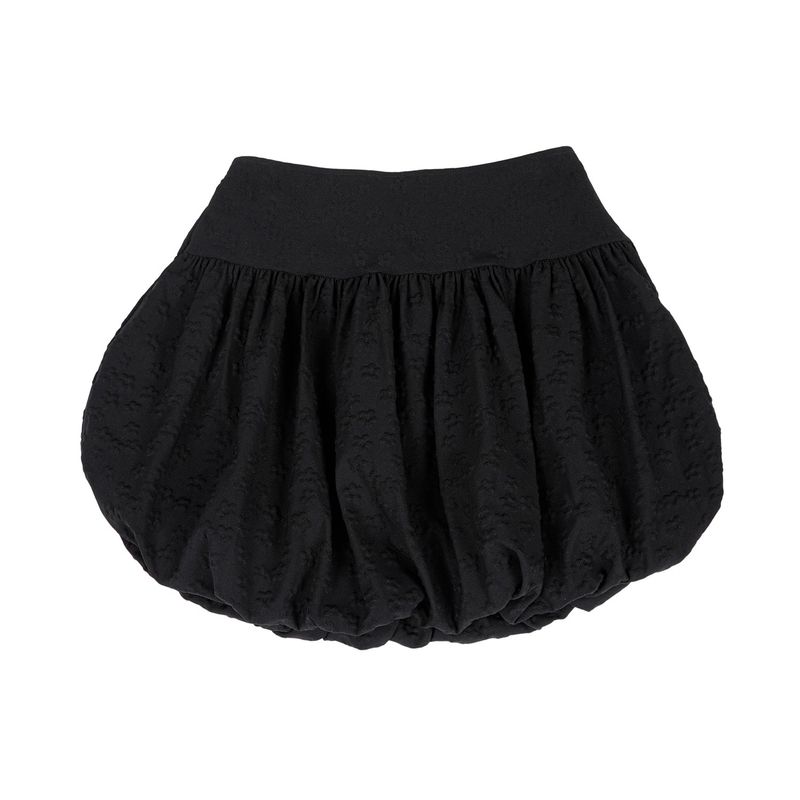 Flower-filled balloon skirt (BLACK)