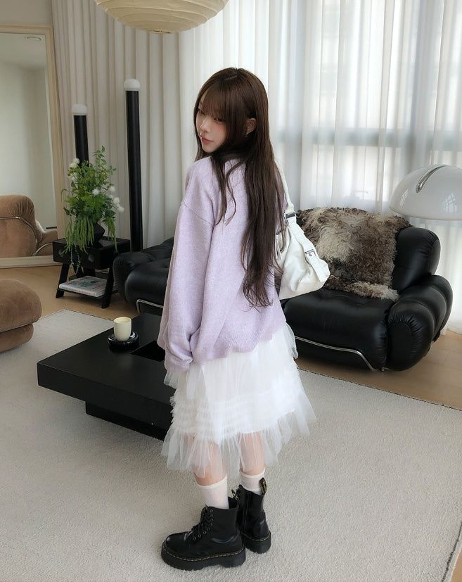 Rita Chiffon Frill Midi Skirt
