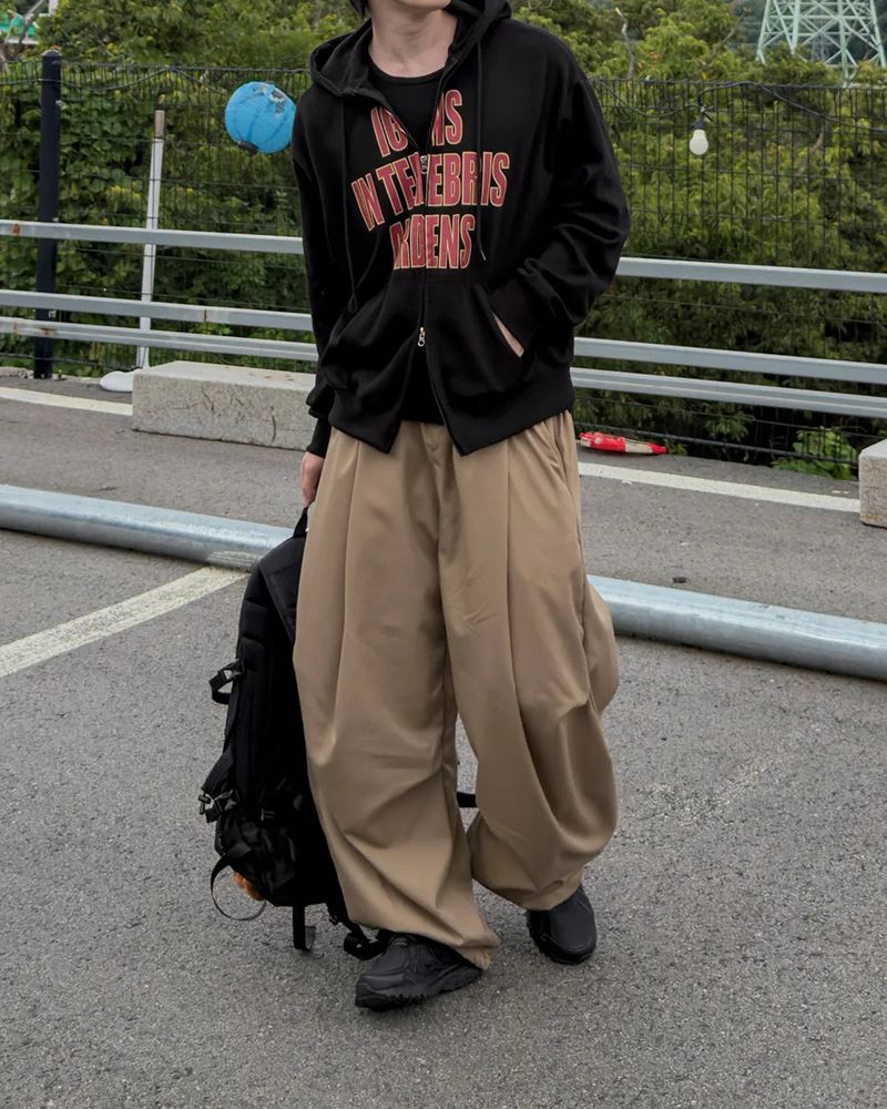 Luve Cotton Curved Wide Pants