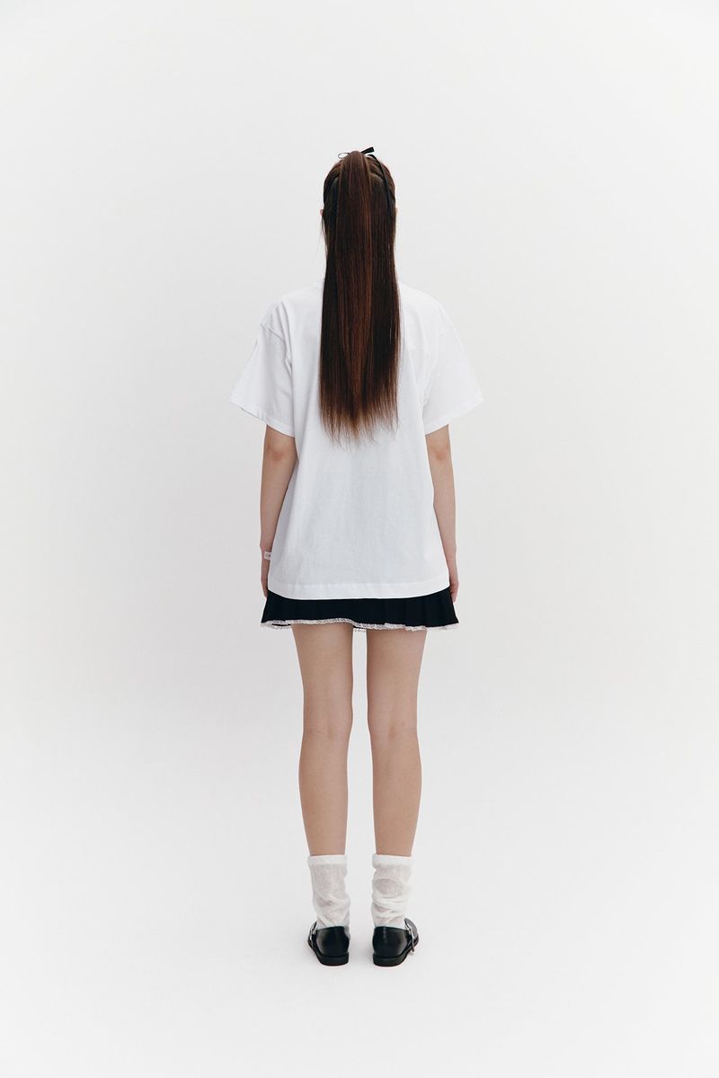 Ribbon Boxy T White