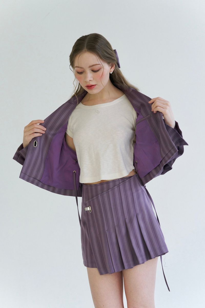 PLEATS CROP JK (PURPLE)