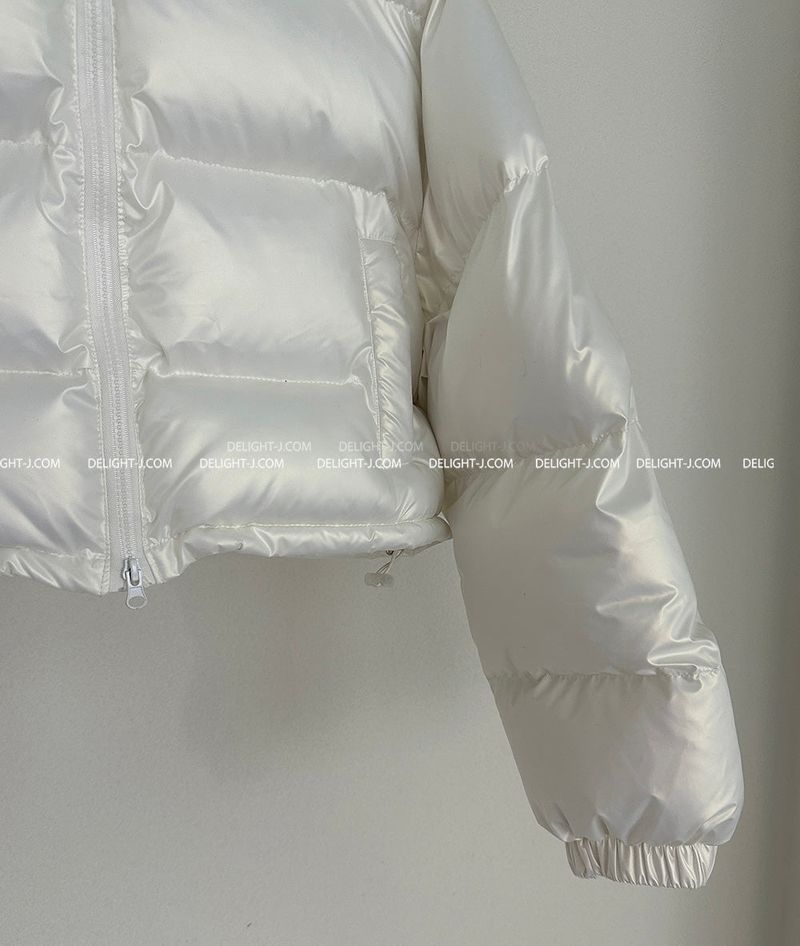 Heart hologram wellon short padded coat