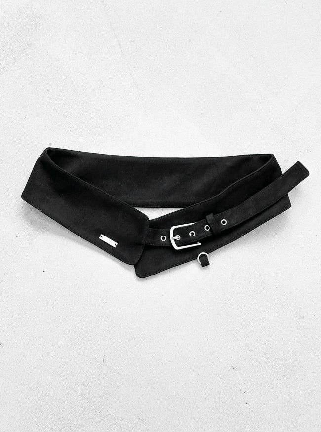 Bold suede wide belt