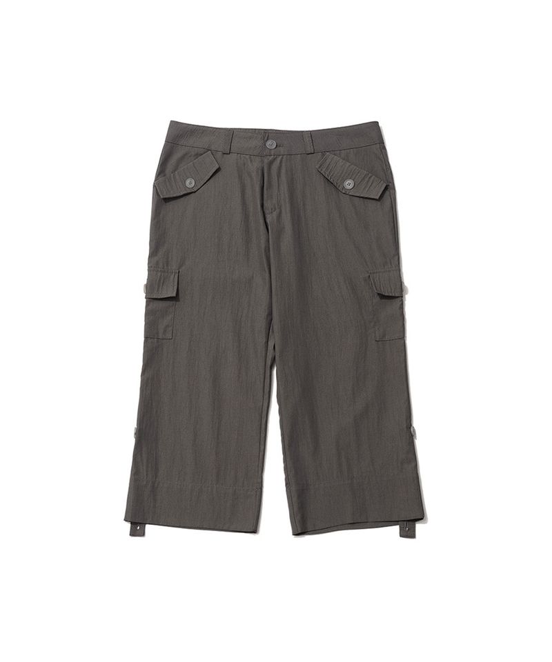 STRAP POINT CAPRI PANTS - CHARCOAL