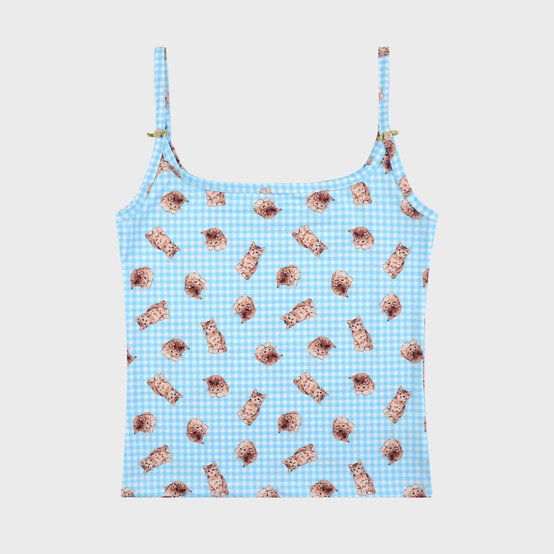 KITTEN CHECK SLEEVELESS