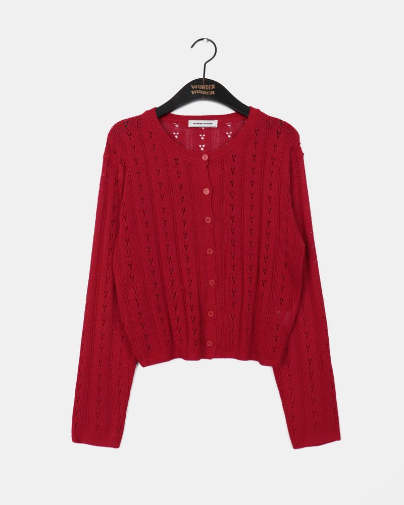 [MADE] Bezel Punching Round Knit Cardigan