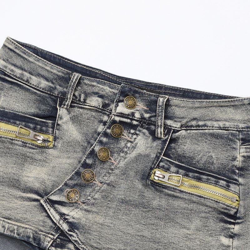 Demi Zip Denim Skort